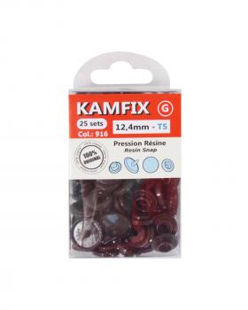 KAM T5 Resin Snap Fasteners - 12.4mm Round Dark Brown - Tissushop