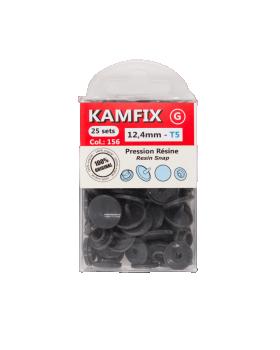 Boutons-Pression KAM Résine T5 - 12.4mm Rond Gris Anthracite - Tissushop