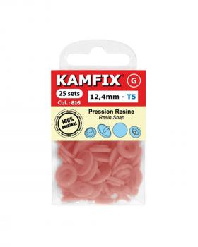 KAM T5 Resin Snap Fasteners - 12.4mm Round Apricot - Tissushop