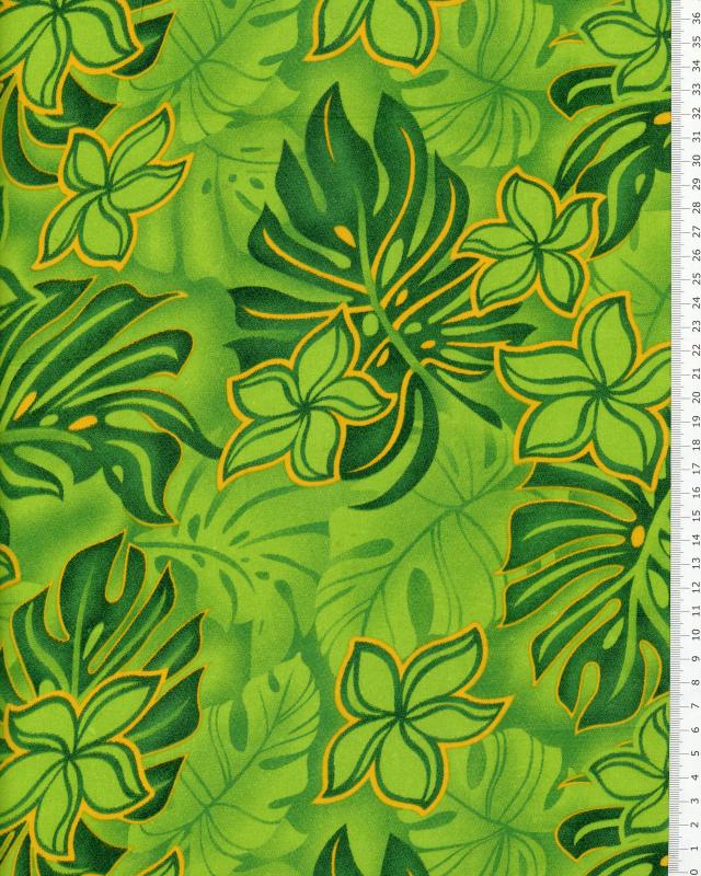 Polynesian Fabric WOA Green - Tissushop