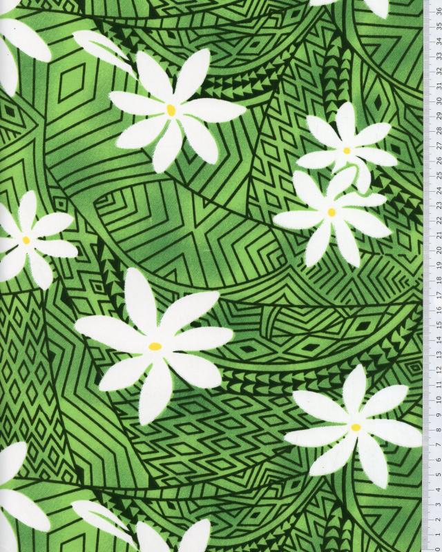 Polynesian Fabric WEKIU Green - Tissushop