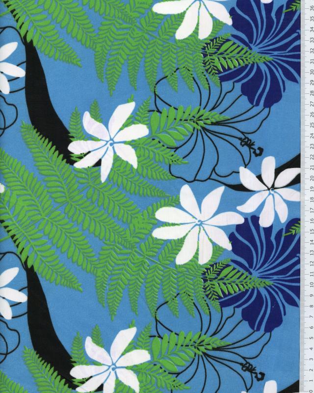 Polynesian Fabric ORIATA Blue - Tissushop