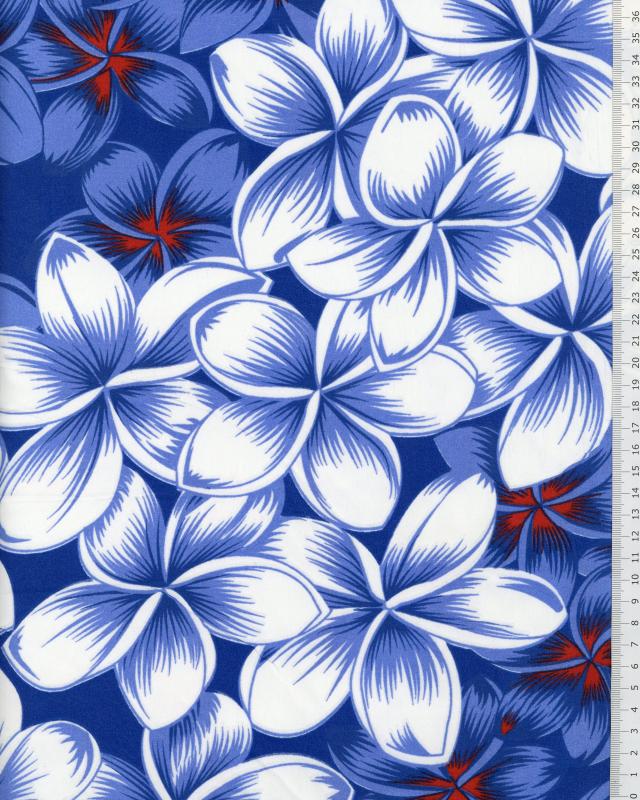 Tissu Polynésien ORAVA Bleu - Tissushop
