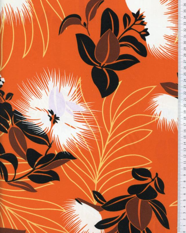 Tissu Polynésien KAEMI Orange - Tissushop