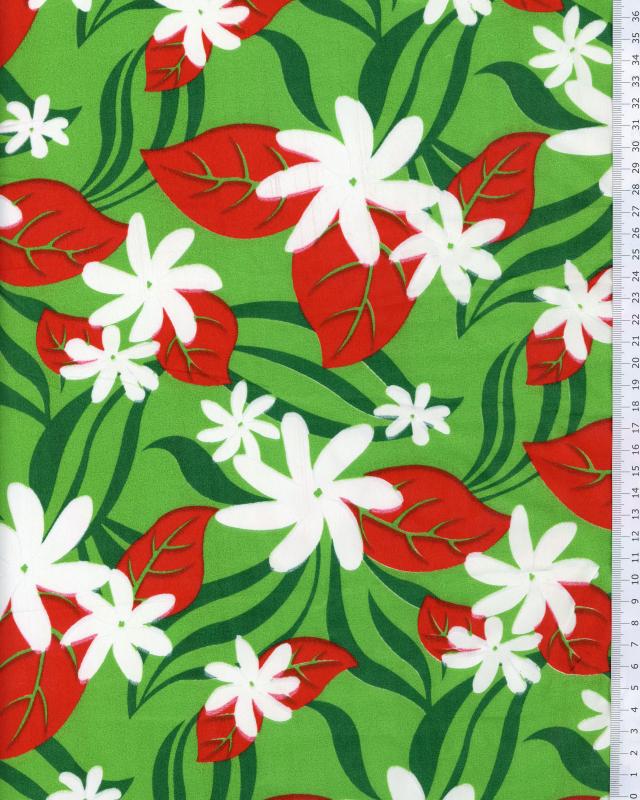 Polynesian Fabric HALOA Green - Tissushop