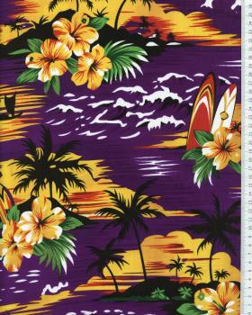 Polynesian Fabric KAHAIA Purple - Tissushop