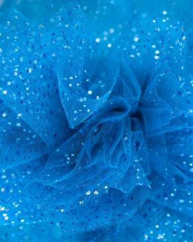 Tulle à paillettes Bleu Lagon - Tissushop