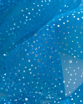 Tulle à paillettes Bleu Lagon - Tissushop