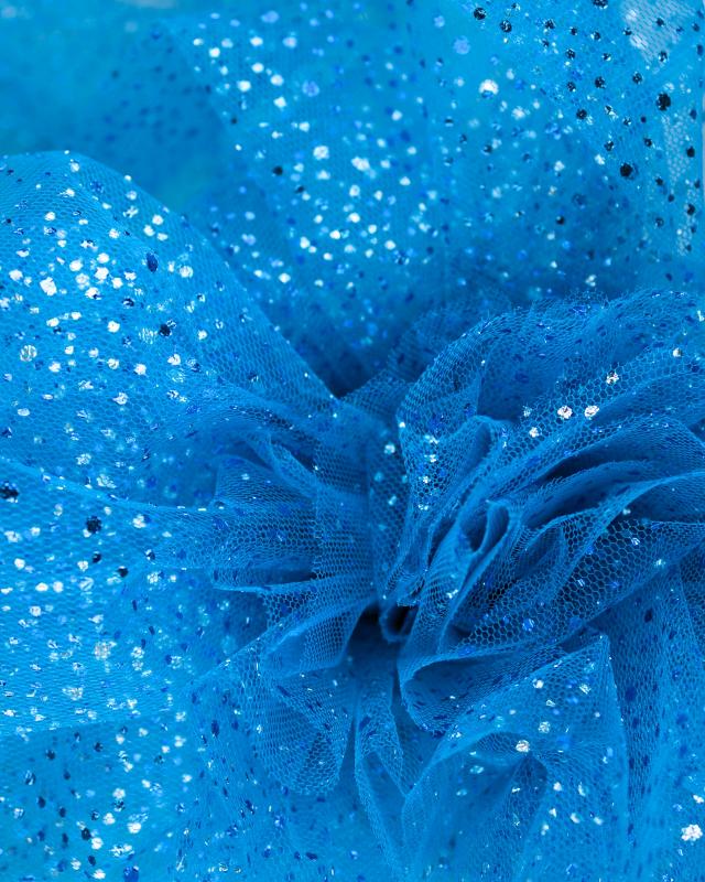 Tulle à paillettes Bleu Lagon - Tissushop