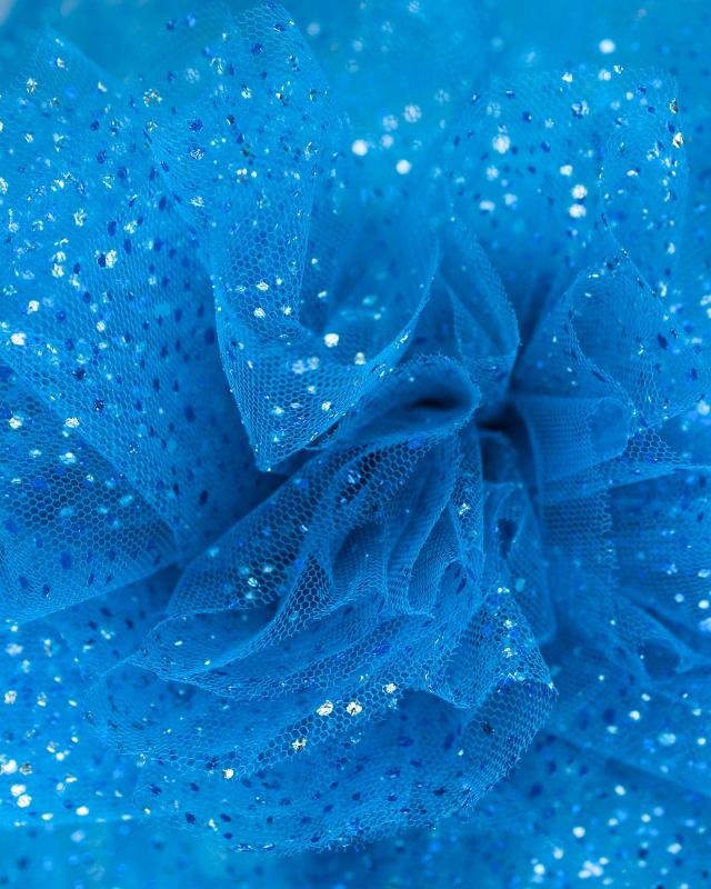 Tulle à paillettes Bleu Lagon - Tissushop