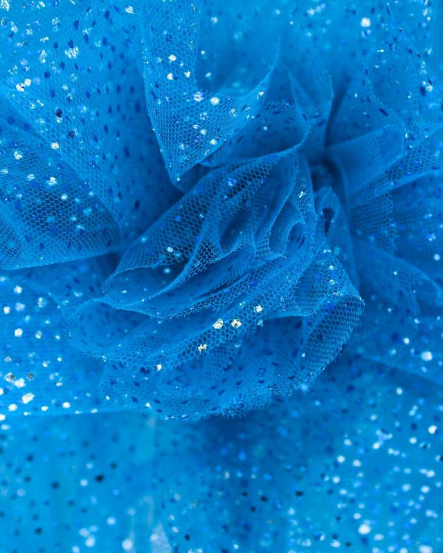 Tulle à paillettes Bleu Lagon - Tissushop