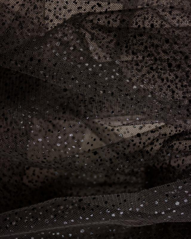 Tulle à paillettes Noir - Tissushop