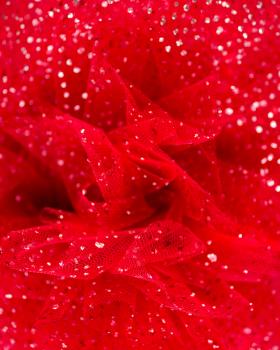 Tulle à paillettes Rouge - Tissushop