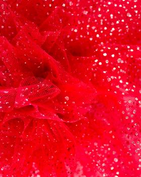 Tulle à paillettes Rouge - Tissushop