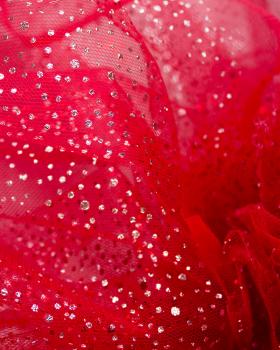 Tulle à paillettes Rouge - Tissushop