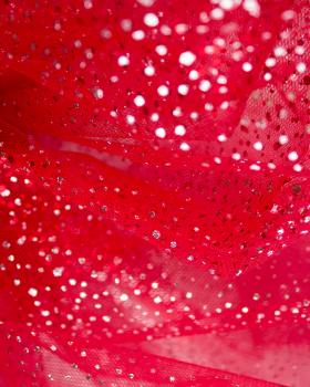 Tulle à paillettes Rouge - Tissushop