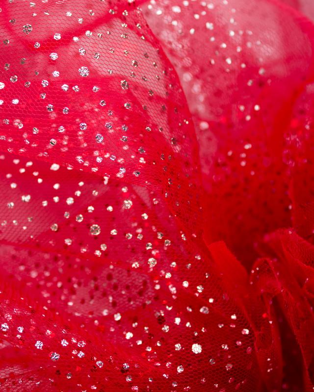 Tulle à paillettes Rouge - Tissushop