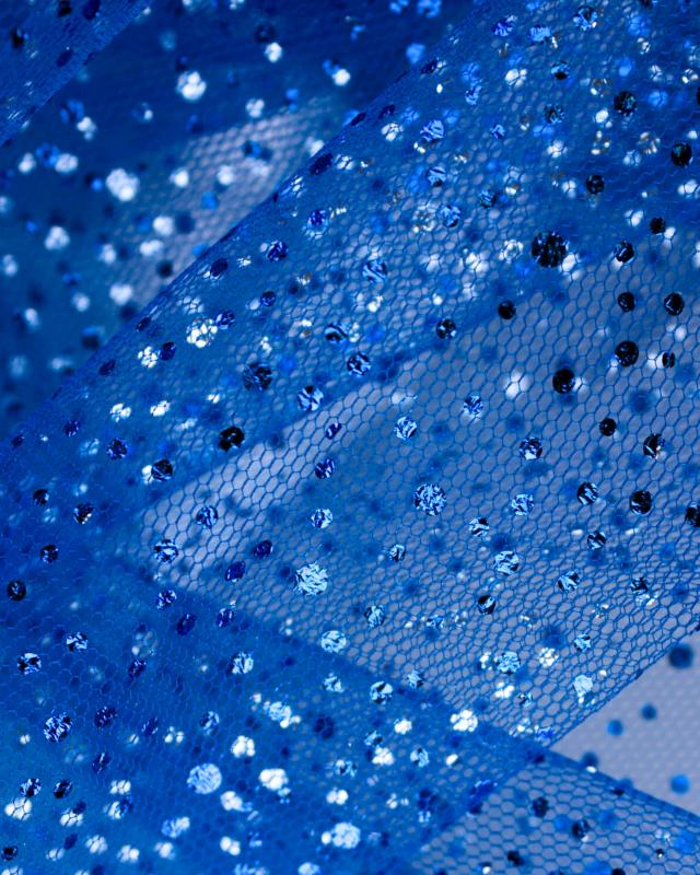 Tulle à paillettes Bleu Roi - Tissushop