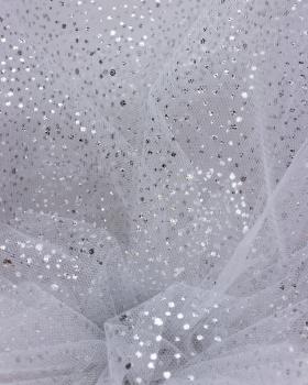 Tulle à paillettes Argent - Tissushop