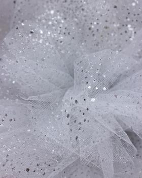Tulle à paillettes Argent - Tissushop