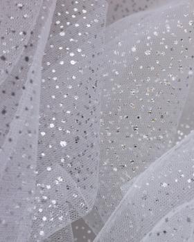 Tulle à paillettes Argent - Tissushop