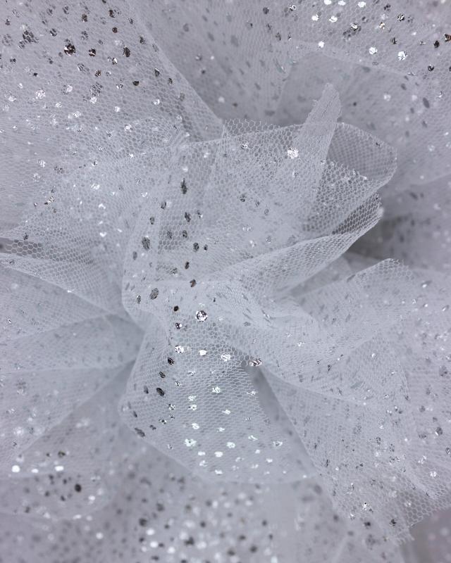 Tulle à paillettes Argent - Tissushop