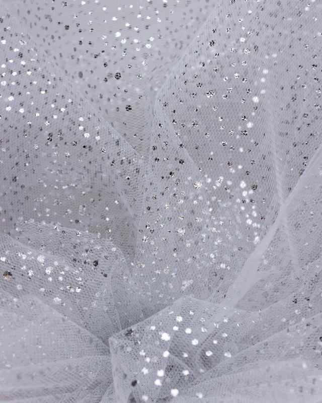 Tulle à paillettes Argent - Tissushop