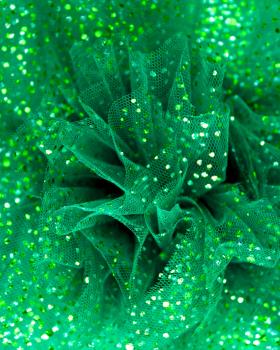 Tulle à paillettes Vert Sapin - Tissushop