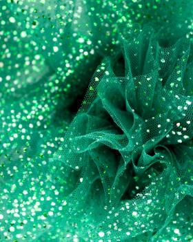 Tulle à paillettes Vert Sapin - Tissushop