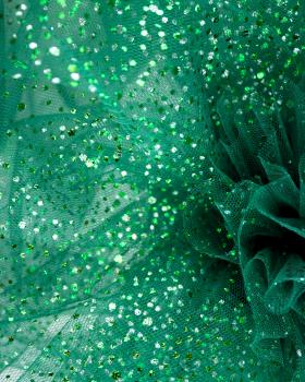 Tulle à paillettes Vert Sapin - Tissushop