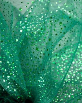 Tulle à paillettes Vert Sapin - Tissushop