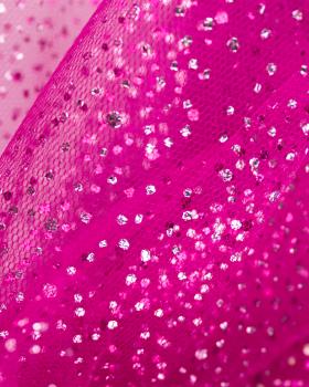 Tulle à paillettes Fuchsia - Tissushop