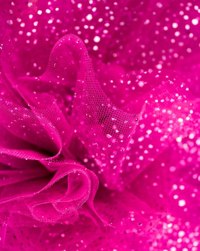 Tulle à paillettes Fuchsia - Tissushop