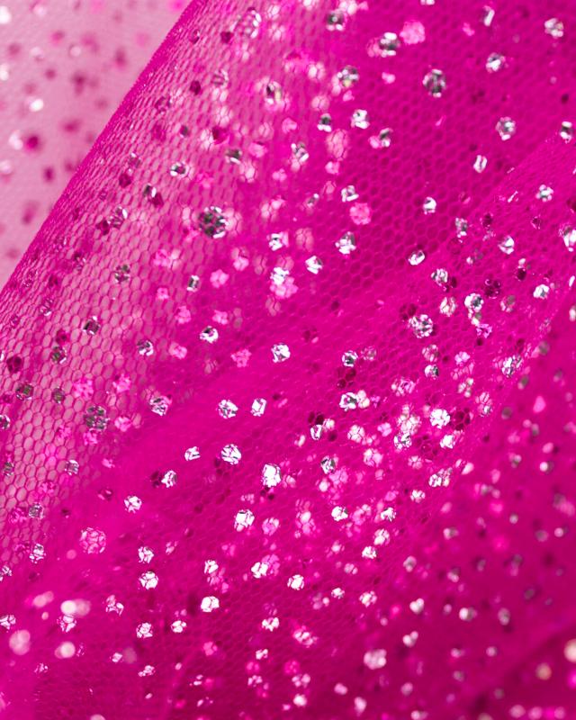 Tulle à paillettes Fuchsia - Tissushop