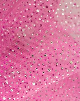 Tulle à paillettes Rose Bonbon - Tissushop