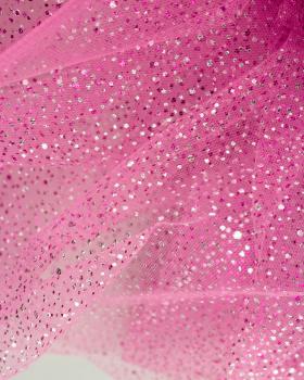 Tulle à paillettes Rose Bonbon - Tissushop