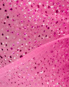 Tulle à paillettes Rose Bonbon - Tissushop