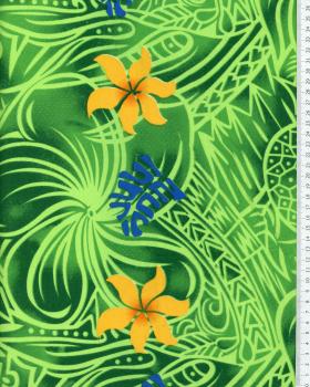 Polynesian Fabric KAIMI Green - Tissushop