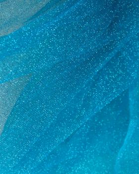 Tulle scintillant Bleu Lagon - Tissushop