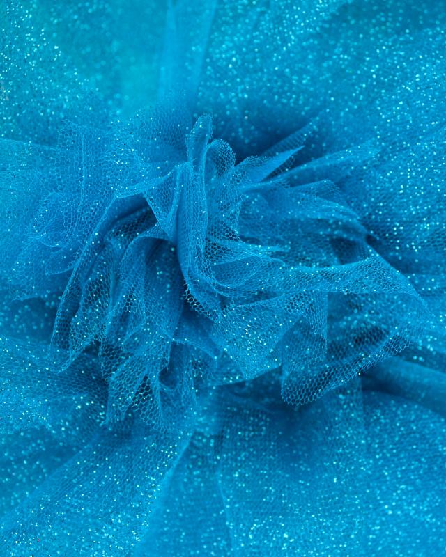 Tulle scintillant Bleu Lagon - Tissushop