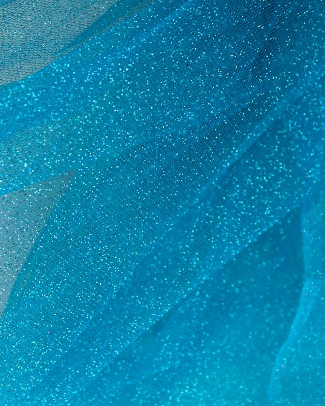 Tulle scintillant Bleu Lagon - Tissushop