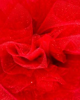Tulle scintillant Rouge - Tissushop