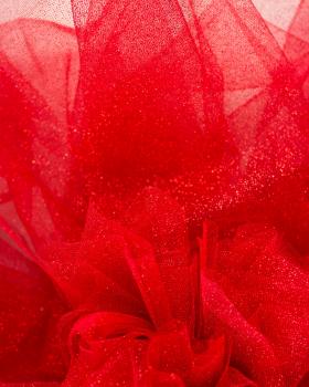 Tulle scintillant Rouge - Tissushop