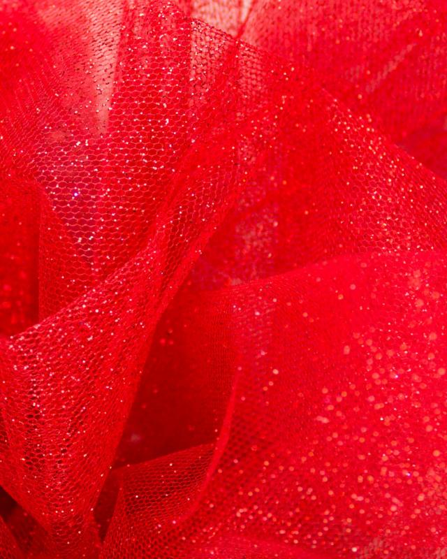 Tulle scintillant Rouge - Tissushop