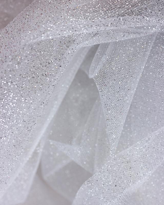 Tulle scintillant Argent - Tissushop
