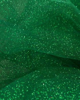 Tulle scintillant Vert Sapin - Tissushop