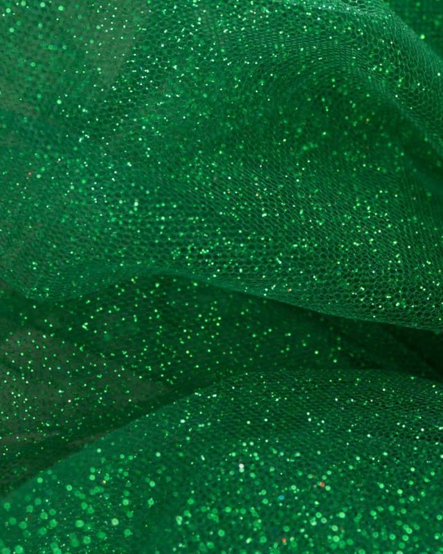Tulle scintillant Vert Sapin - Tissushop