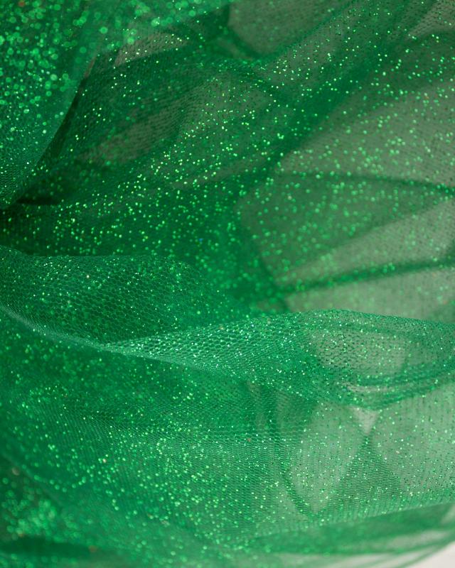 Tulle scintillant Vert Sapin - Tissushop