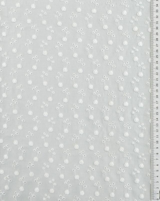 English embroidery flowers Ivory - Tissushop