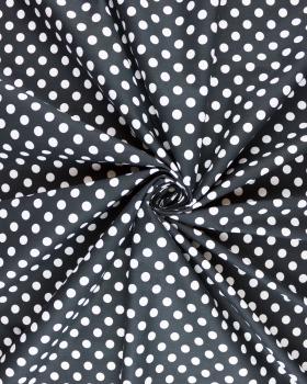 Popeline de coton pin up pois blanc sur fond Noir - Tissushop